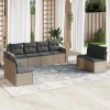 vidaXL 9-részes szürke polyrattan kerti ülőgarnitúra párnákkal