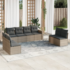 vidaXL 9-részes szürke polyrattan kerti ülőgarnitúra párnákkal kerti bútor