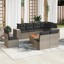 vidaXL 9-részes szürke polyrattan kerti ülőgarnitúra párnákkal kerti bútor