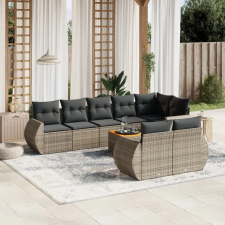 vidaXL 9-részes szürke polyrattan kerti ülőgarnitúra párnákkal kerti bútor
