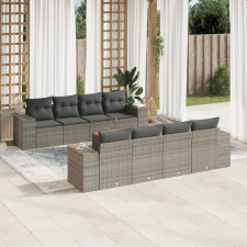 vidaXL 9-részes szürke polyrattan kerti ülőgarnitúra párnákkal kerti bútor