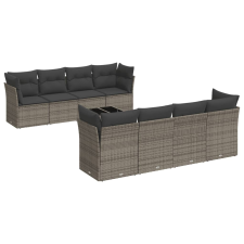 vidaXL 9-részes szürke polyrattan kerti ülőgarnitúra párnákkal (3217310) kerti bútor