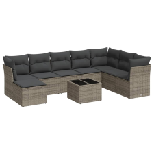 vidaXL 9-részes szürke polyrattan kerti ülőgarnitúra párnákkal (3218060) kerti bútor