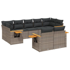 vidaXL 9-részes szürke polyrattan kerti ülőgarnitúra párnákkal (3227131) kerti bútor