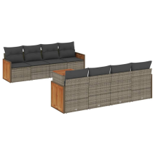 vidaXL 9-részes szürke polyrattan kerti ülőgarnitúra párnákkal (3227502) kerti bútor
