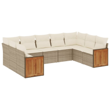 vidaXL 9-részes szürke polyrattan kerti ülőgarnitúra párnákkal (3227957) kerti bútor