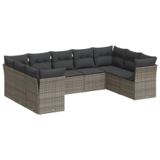 vidaXL 9-részes szürke polyrattan kerti ülőgarnitúra párnákkal (3249969) kerti bútor