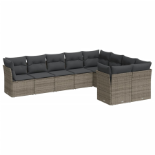 vidaXL 9-részes szürke polyrattan kerti ülőgarnitúra párnákkal (3250009) kerti bútor