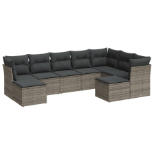 vidaXL 9-részes szürke polyrattan kerti ülőgarnitúra párnákkal (3250409) kerti bútor