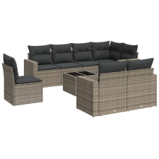 vidaXL 9-részes szürke polyrattan kerti ülőgarnitúra párnákkal (3251587) kerti bútor