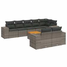 vidaXL 9-részes szürke polyrattan kerti ülőgarnitúra párnákkal (3257866) kerti bútor