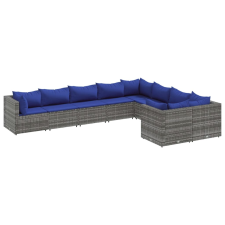 vidaXL 9 részes szürke polyrattan kerti ülőgarnitúra párnákkal (3308319) kerti bútor