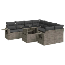 vidaXL 9 részes szürke polyrattan kerti ülőgarnitúra párnákkal (3326451) kerti bútor