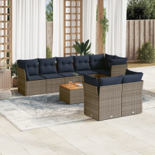 vidaXL 9 részes szürke polyrattan kerti ülőgarnitúra párnával kerti bútor