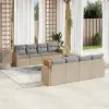 vidaXL 9 részes vegyes bézs polyrattan kerti ülőgarnitúra párnákkal