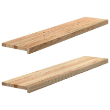 vidaXL ablakpárkányok 2 db kezeletlen 120x25x2 cm tömör fa tölgyfa lakástextília