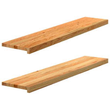 vidaXL ablakpárkányok 2 db világosbarna 120x25x2 cm tömör fa tölgyfa lakástextília