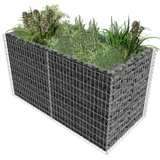 vidaXL Acél gabion ültetvény 180x90x100 cm ezüst dekoráció