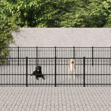 vidaXL acél kültéri kutyakennel 28,23 m² szállítóbox, fekhely kutyáknak