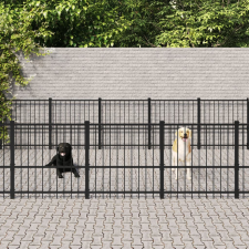 vidaXL acél kültéri kutyakennel 33,87 m² szállítóbox, fekhely kutyáknak