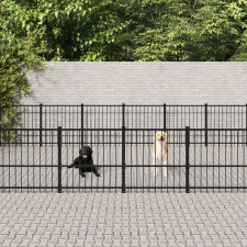 vidaXL acél kültéri kutyakennel 47,05 m² szállítóbox, fekhely kutyáknak