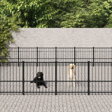 vidaXL acél kültéri kutyakennel 56,45 m² szállítóbox, fekhely kutyáknak