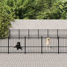 vidaXL acél kültéri kutyakennel 59,28 m² szállítóbox, fekhely kutyáknak