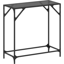 vidaXL acél tálalóasztal fekete üveglappal 80 x 35 x 81 cm (846019) bútor