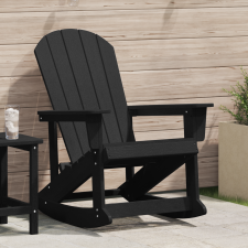 vidaXL Adirondack hintaszék Fekete 73.5x92x90 cm HDPE kerti bútor