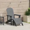 vidaXL Adirondack szék lábtámasz nélkül Világosszürke HDPE