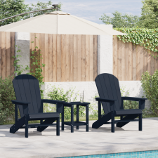 vidaXL Adirondack székek 2 db Tengerészkék 74x82x90 cm HDPE kerti bútor