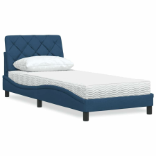 vidaXL ágy matraccal kék 90x190 cm szövet ágy és ágykellék