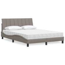 vidaXL ágy matraccal Taupe 140x200 cm szövet ágy és ágykellék