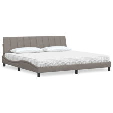 vidaXL ágy matraccal Taupe 200x200 cm szövet ágy és ágykellék
