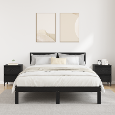 vidaXL Ágy Szekrény 2 db Fekete Tölgy 40x35x50 cm Mérnöki fa bútor
