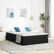 vidaXL Ágy tárolóval és matraccal Fekete 140 x 190 cm Bársony ágy és ágykellék