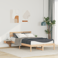 vidaXL Ágykeret éjjeli szekrényekkel Barna 140 x 190 cm Tömör fenyőfa ágy és ágykellék