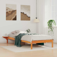 vidaXL Ágykeret éjjeliszekrényekkel Faggyú barna 80 x 220 cm ágy és ágykellék
