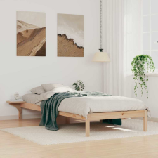 vidaXL Ágykeret éjjeliszekrényekkel Természetes 80 x 220 cm ágy és ágykellék