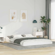 vidaXL Ágykeret Fehér 140 x 220 cm Tömör fenyőfa ágy és ágykellék
