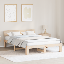 vidaXL ágykeret fejtámlával 140x200 cm tömör fenyőfából ágy és ágykellék