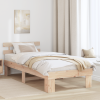 vidaXL Ágykeret Fejtámlával 90x190 cm Tömör fa fenyő