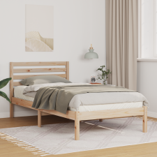 vidaXL Ágykeret fejtámlával Barna 75 x 190 cm Tömör fenyőfa ágy és ágykellék