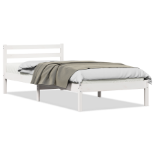 vidaXL Ágykeret Fejtámlával Fehér 80x220 cm Tömör Fenyő (869775) ágy és ágykellék