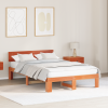 vidaXL Ágykeret Fejtámlával Gyanta Barna 135x190 cm Tömör Fenyőfa
