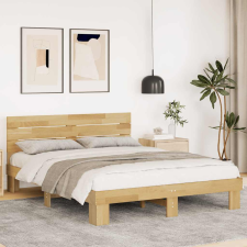 vidaXL ágykeret fejtámlával matrac nélkül 140x190 cm tömör fa tölgyfa ágy és ágykellék