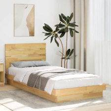 vidaXL ágykeret fejtámlával matrac nélkül 75x190 cm tömör fa tölgyfa ágy és ágykellék
