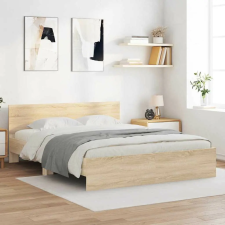vidaXL Ágykeret fejtámlával Sonoma 152 x 203 cm Faanyag ágy és ágykellék