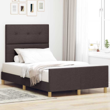 vidaXL Ágykeret fejtámlával sötétbarna 120 x 200 cm szövet ágy és ágykellék