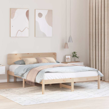 vidaXL Ágykeret fejtámlával Természetes 150 x 200 cm ágy és ágykellék
